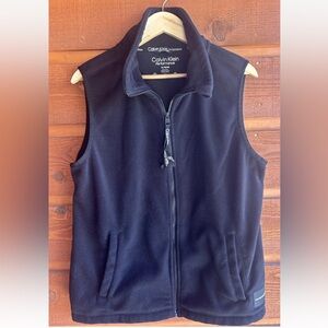CALVIN KLEIN Womens Performance Fleece Vest Size‎ XL Black Zip Up Excellent